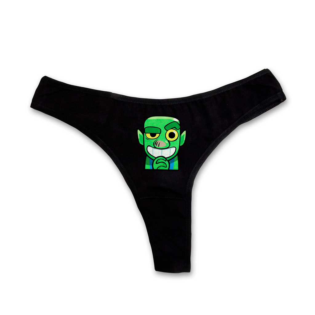 "Anticipation goblin" thongs