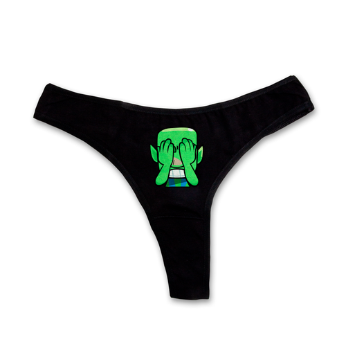 "Facepalm Goblin" thongs